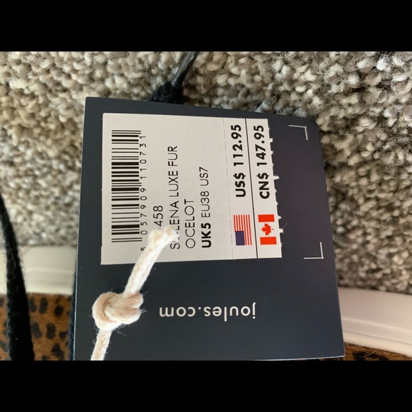 NWT Joules Solena Luxe Fur Ocelot Sneakers - Picture 5 of 5